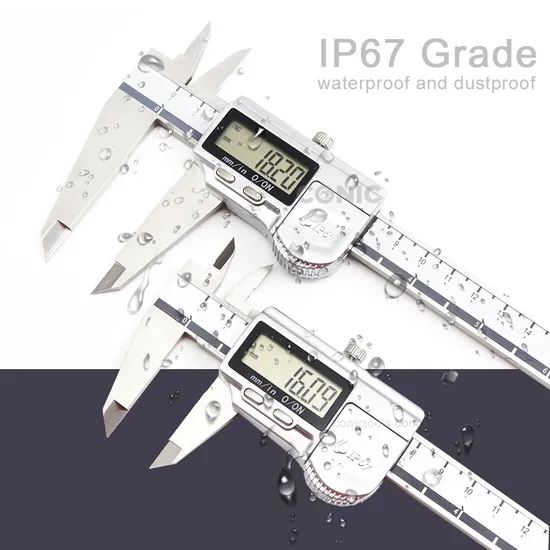 Industrial Grade 150/200/300mm Stainless Steel Coolant Proof Dust Proof Electronic Caliper IP67 Waterproof Digital Caliper 